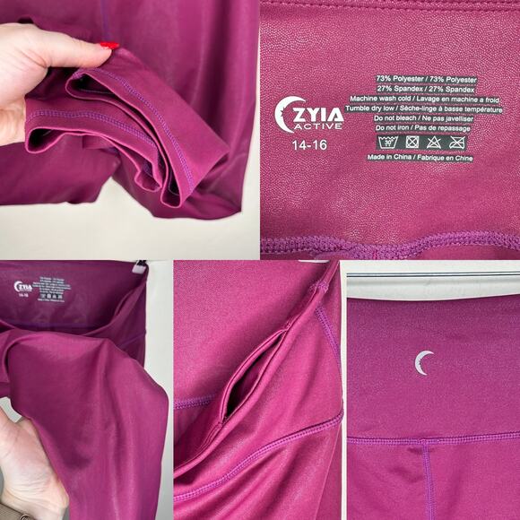 Zyia Active Metallic LNT Lipgloss Light n Tight Hi-Rise Capri Leggings 14 or 16 - Picture 12 of 12